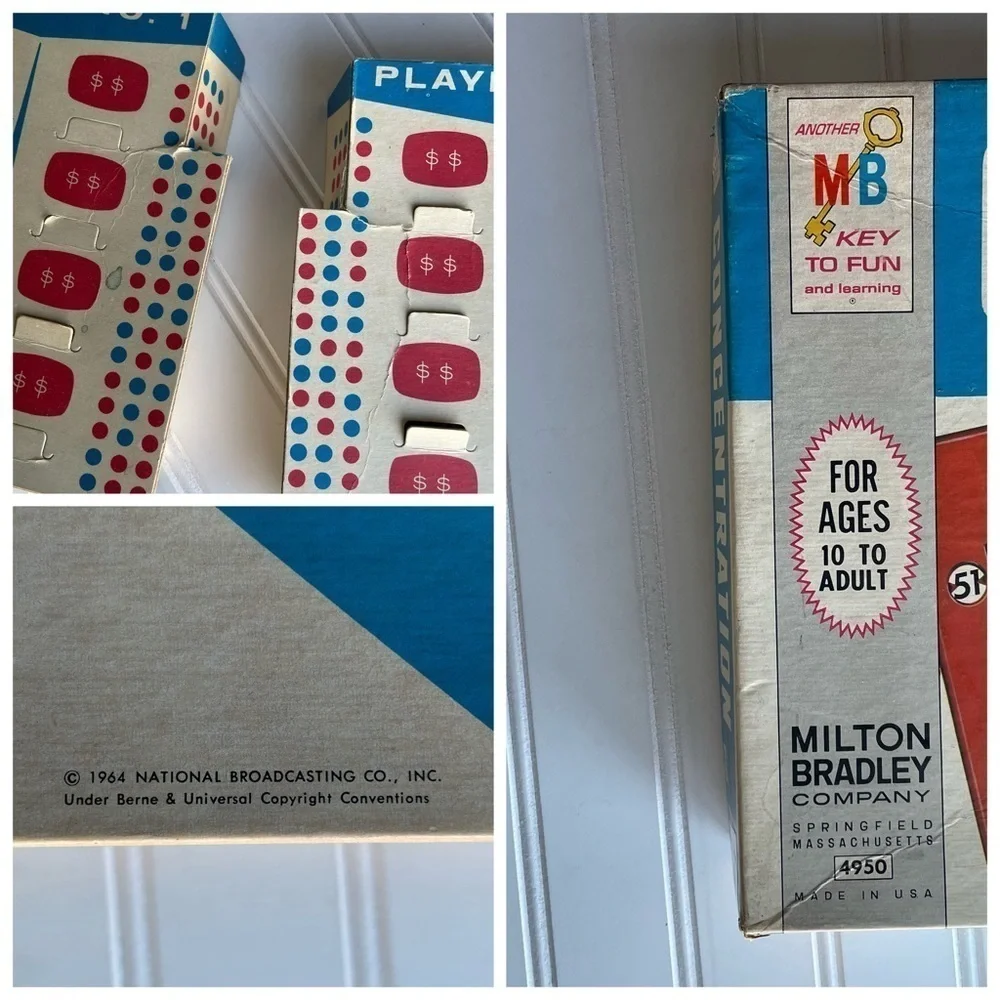 Milton Bradley CONCENTRATION Game with Rolomatic Puzzle Changer 1964 8th edition